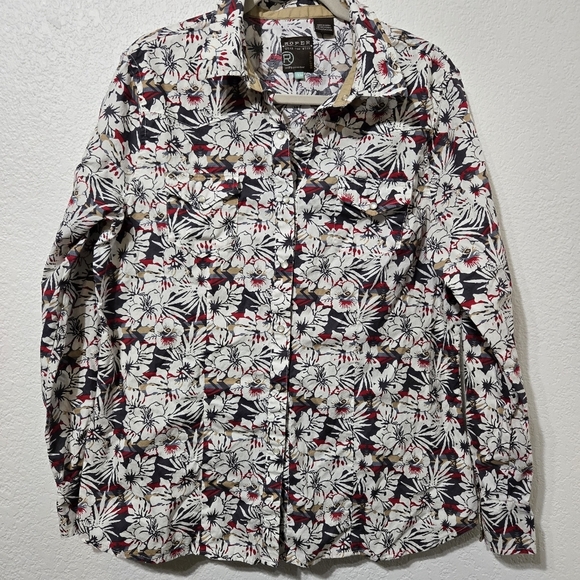 Roper Pearl Snap Western Rodeo Cowboy Long Sleeve Shirt Embroidered Mens XL - Picture 1 of 7